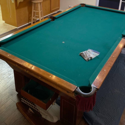 1920s Era Restored 8ft Slate Pool Table